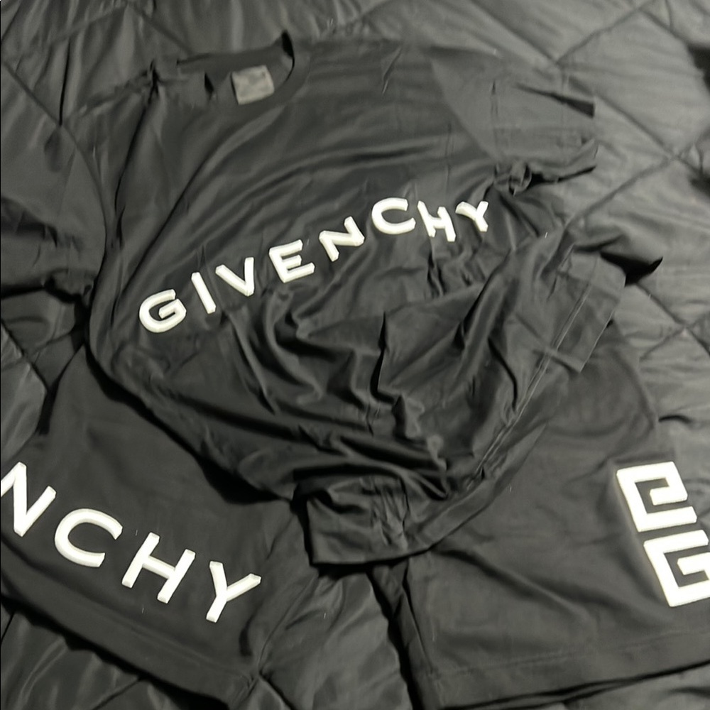 Givenchy Black Logo T-Shirt and Shorts Ensemble